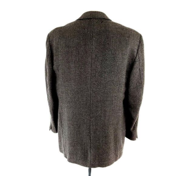 Pierre Cardin Wool Tweed 2 Button Sport Coat 42R Black Green‎ Check Spec - Picture 5 of 10